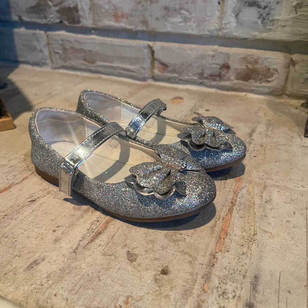 Glittery Silver Kids Shoes